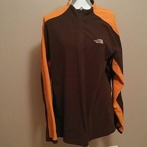 The North Face Brown and Orange Fleece Shirt
